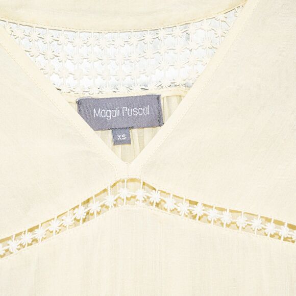 Magali Pascal Lace Trim Blouse in cream beige Size XS - Picture 2 of 9